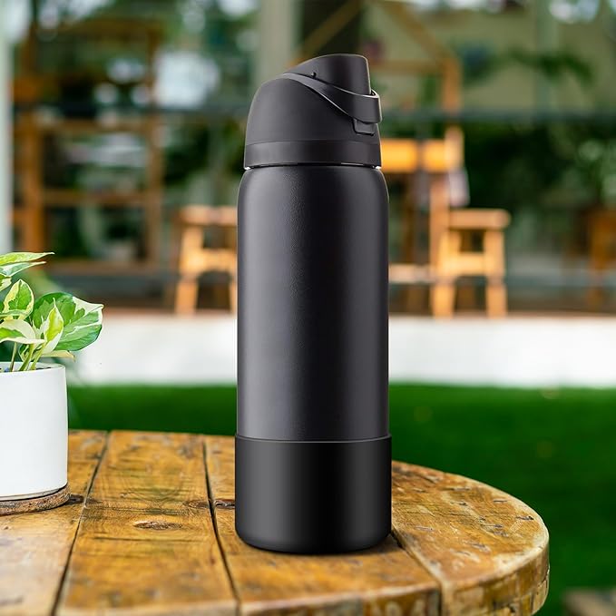 2PCS Silicone Water Bottle Boot for Owala 24oz 32oz 40oz, Anti-Slip Protective Sleeve Bottom Bumper Protector for FreeSip, Twist, and Flip Stainless Steel Water Bottles Alwenid