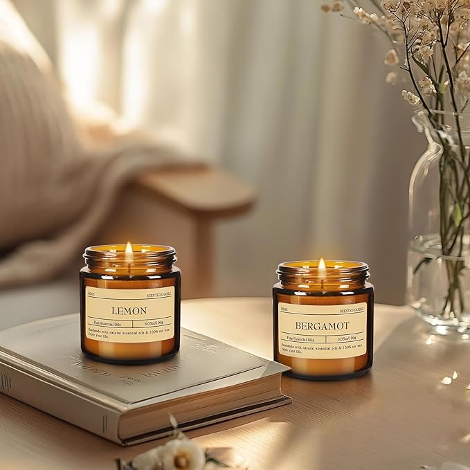 Scented Candle Set 24 Pack, Candle for Home Scented, Odor Eliminating, Stress Relief, Long Lasting Soy Wax Gift Set - Bloomnest
