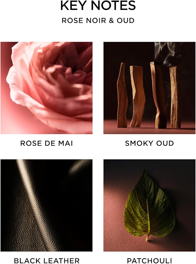 NEST New York Scented 3-Wick Candle, Rose Noir & Oud - 21.2 oz - Up to 100-Hour Burn Time - Reusable Glass Vessel - Bloomnest