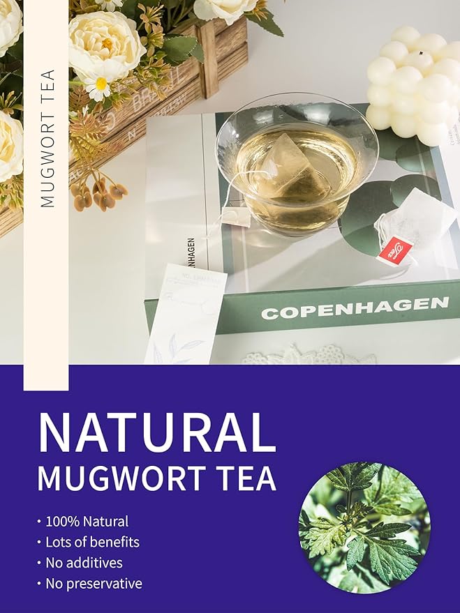 TeeLux Mugwort Tea Bags - Natural Dried Mugwort Herb Tea, Caffeine Free, 40 Tea Bags - Bloomnest