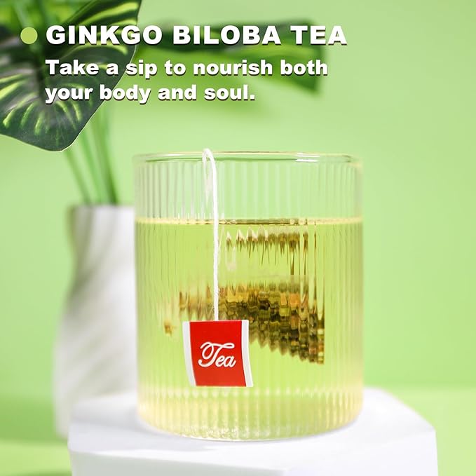 TEARELAE - Ginkgo Biloba Tea Bags, 50 Count - 100% Pure Ginkgo Biloba Leaves - Non-GMO - Naturally Caffeine-free Herbal Tea - Support Vision Health & Enhance Immunity - Bloomnest