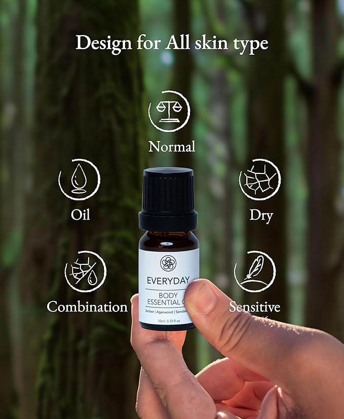 Woody Essential Oil for Men, Aromatherapy Blend with Amber, Hinoki, Agarwood, Sandalwood – Relaxing, Grounding Scent for Diffuser or Massage, 10ml - Bloomnest