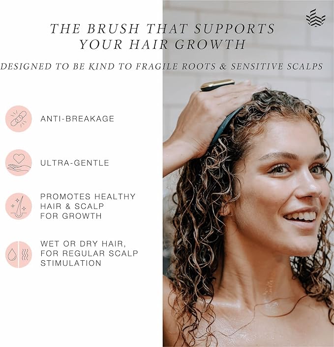 MANTA Pulse Electric Scalp Massage Brush – Wet Exfoliating Scalp Massager, Shampoo Brush for Hair Growth with Shower Holder, Grey MantaHair