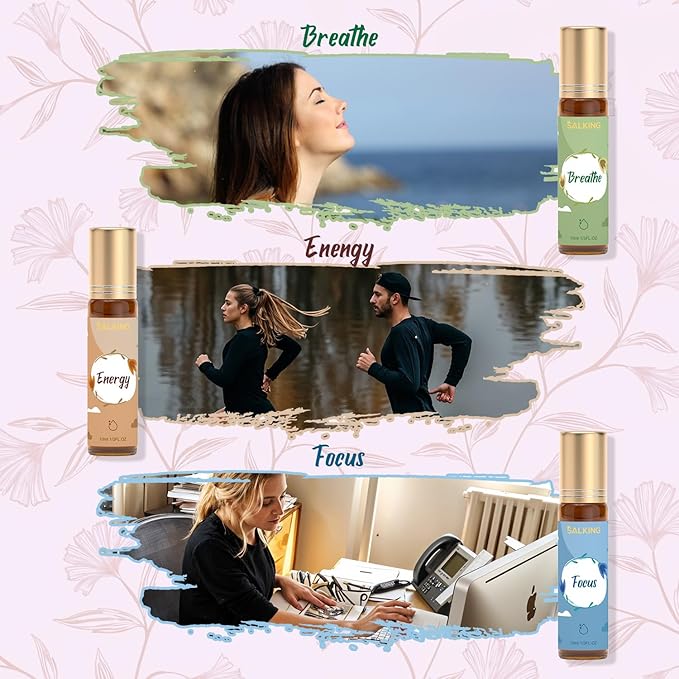 SALKING Essential Oils Roll On Set (6 Pack), Aromatherapy Oil Natural Pre-diluted Blend Oils for Skin Use, Natural Fragrance Gift for Women and Men - Bloomnest
