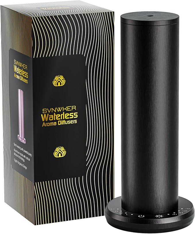 Waterless Essential Oil Diffuser,Aromatherapy Diffusers,Scent Diffusers for Home,Large Room, Hotel Scent Diffuser, 1000sq.ft, Aroma Diffusers (Black)