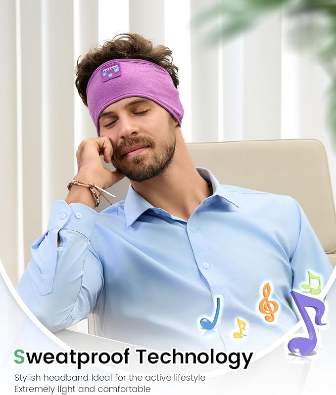 Sleep Headphones Tech Gadgets Bluetooth Headband for Women Headband Headphone with Ultra-Thin HD Speakers & Mic, Perfect for Sleeping Yoga Running Workout Travel Sports Unique Gifts - Bloomnest