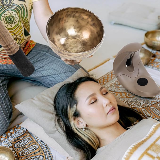 Automatic Singing Bowl Set,8" Tibetan Singing Bowl by Nepalese Handicraft, Master-level Himalayan Sound Healing Suitable for Yoga, Meditation&Relaxation, Mindfulness, Healing and Chakra Balancing - Bloomnest
