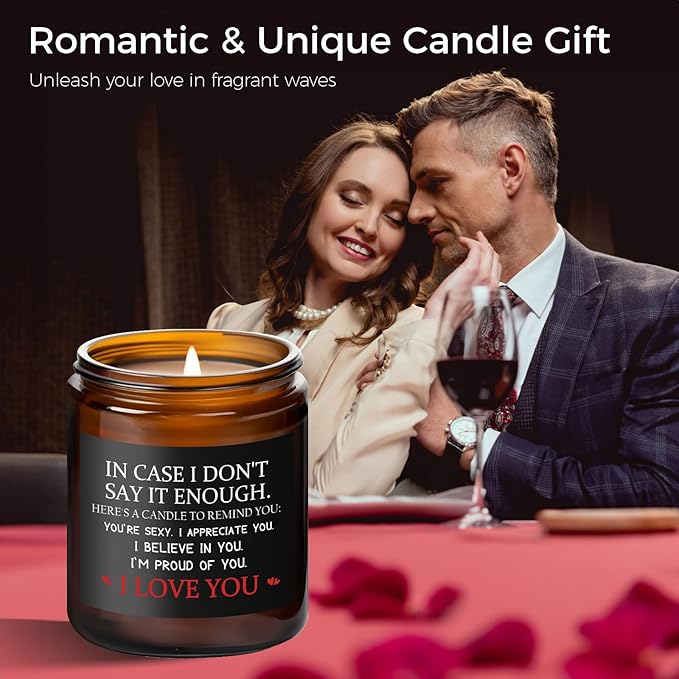 MOASITN Valentines Day, Birthday, Anniversary Candle for Men, Women, Unique & Funny I Love You Couples Candles for Her Him, Boyfriend, Girlfriend, Lavender Scented Candle Candles for Husband Wife - Bloomnest