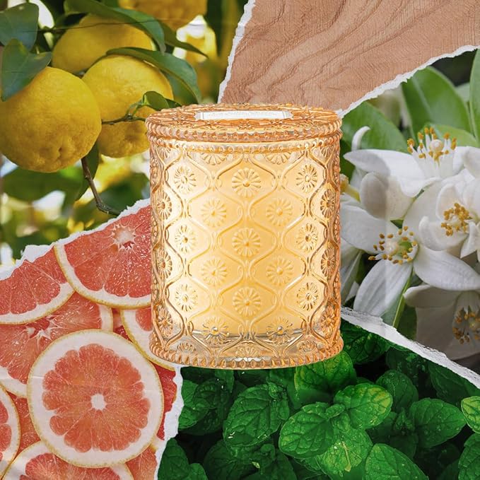 LA JOLIE MUSE Yuzu & Neroli Blossom Candle - Yuzu, Orange Blossom, Cedarwood | 6 oz Natural Soy Wax | 40 Hours Clean Burn | Citrus Scented Candle | Gift-Ready for Hosts & Gatherings - Bloomnest