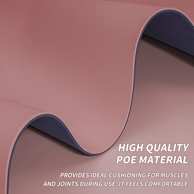 Yoga Mat with Strap,Non-Skid Workout Mat,8mm Thick Yoga Mat,POE Yoga Mats for Women Men Kids,Exercise Mat with Easy-Cinch,72"x24"x0.32” (183x61x0.8cm)