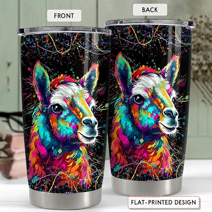 SANDJEST Llama Tumbler - 20oz Stainless Steel Insulated Coffee Travel Mug - Llama Gifts for Women, Girls & Teens, Christmas, Birthday - Bloomnest