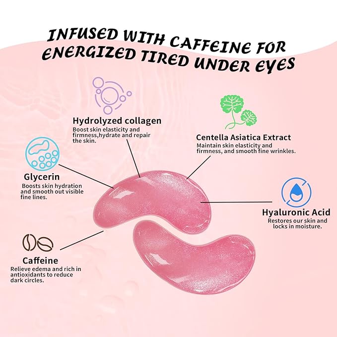 Under Eye Patches (30 Pairs), Caffeine Eye Masks for Dark Circles Puffy Eyes Undereye Bags, Collagen Eye Patches for Wrinkles and Puffiness, Skin Care Gift for Her - Bloomnest