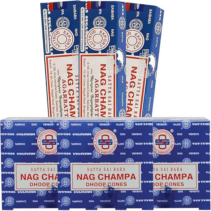 Nag Champa Incense Sticks and Nagchampa Incense Cone Variety Pack Bundle Insence-Sticks Insence Insense Insiensos