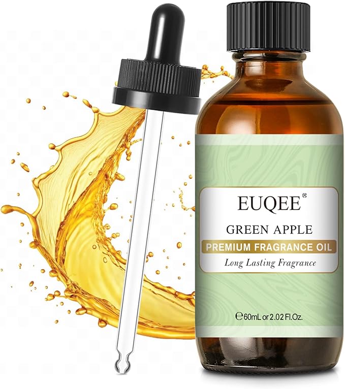 EUQEE Green Apple Fragrance Oils, 2.02 Fl oz / 60ml Essential Oils for Diffuser, Candle Making, DIY Soap with Glass Dropper - Bloomnest