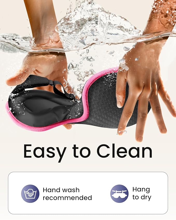 WAOAW Sleep Mask for Men Women: Blackout Eye Masks for Sleep - 3D Breathable Soft Comfortable Eye Mask for Travel - Adjustable Light Blocking Night Masks for Sleeping