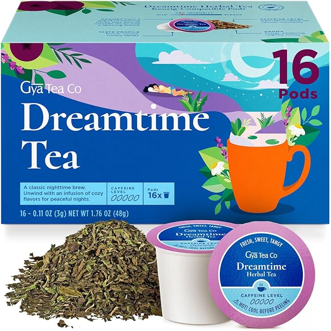 Gya Tea Co Dreamtime Herbal Tea Pod (16 Count)- Decaf Wellness Tea for Body Comfort & Relaxing - Bloomnest