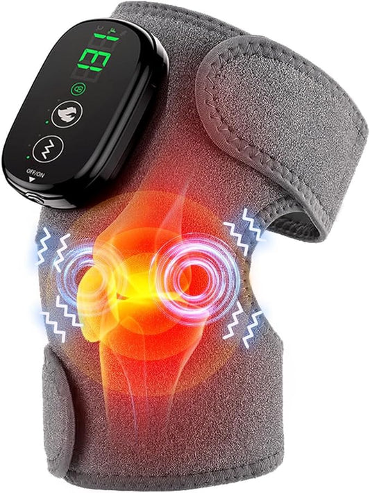 Foot Massager with Heat, Knee Shoulder Elbow 3 in 1 Feet Massager, Heated Knee Massager, Shoulder Massager with Heat Vibration, 210 mins Battery, Cordless Portable, Touchscreen Control (Grey) - Bloomnest
