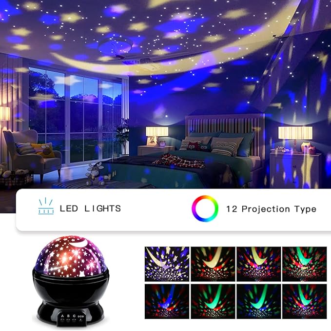 Car Truck Night Light Projector Toys for Boys Age 3-5 Toddler Tractor Nightlights 360 Degree Rotation with 17 Colors Changing Baby Ceiling Light Projector for Boys Girls Bedroom Decoration - Bloomnest