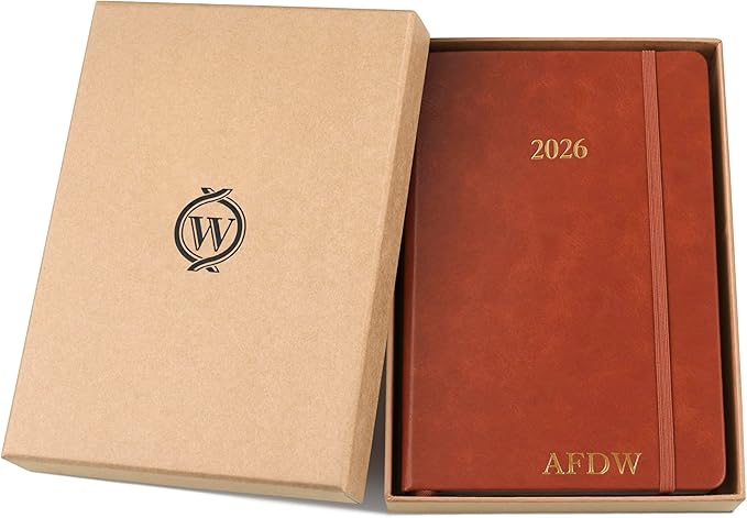 Wykeham's Executive 2026 Daily Journal Planner – US Public Holidays & Format – Customization Available (Personalized Brown, 8.5"×5.5") - Bloomnest