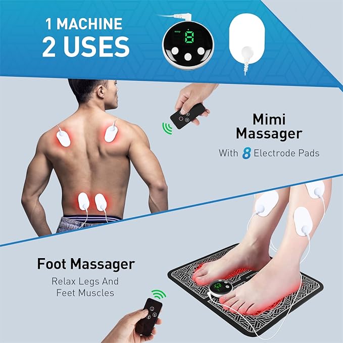 Phixnozar TENS & PMS,Transcutaneous Electronic Nerve Stimulator, EMS Foot Massage for Muscle Relaxation, LCD Display Screen - Bloomnest