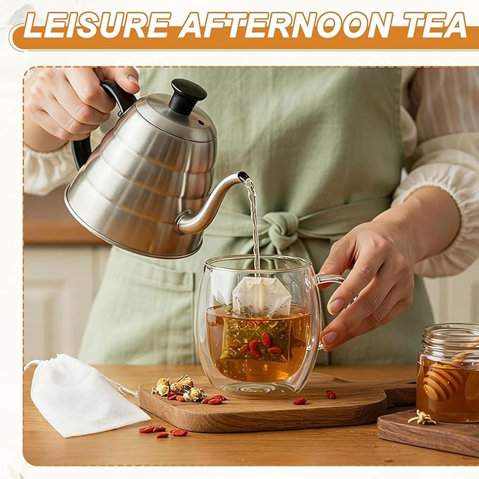 uxcell 100 Pcs Spice Bags for Cooking, 6x8 in Disposable Empty Tea Bags Muslin Non-Woven for Loose Leaf Tea Sachet Straining Soups Herbs, White - Bloomnest