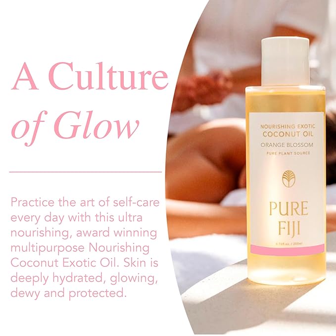 PURE FIJI Nourishing Exotic Coconut Body Oil, Orange Blossom (7.7 fl oz/230ml)