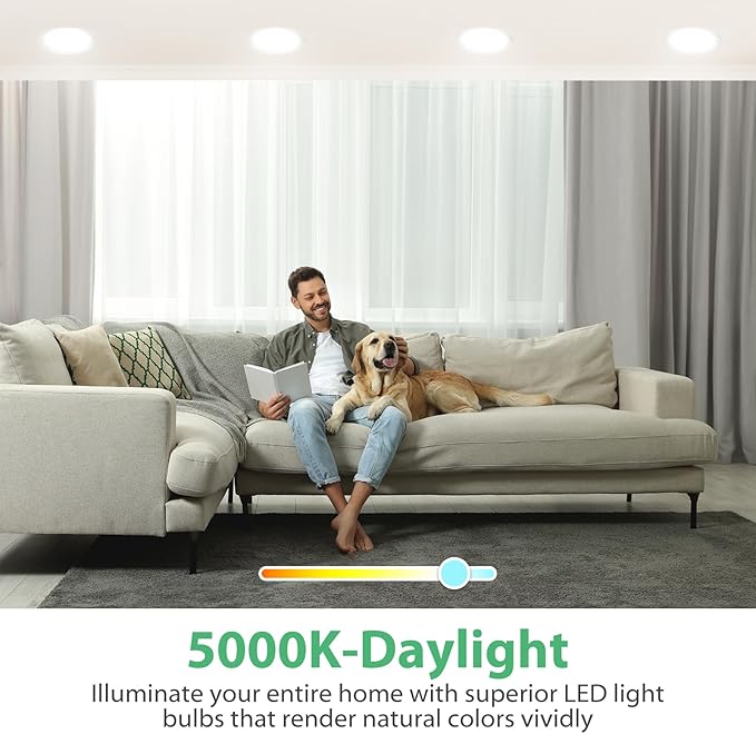 36 Pack BR30 LED Bulb, Dimmable Indoor Flood Lights 7W Equivalent 65W 5000K Daylight, CRI80, 650 LM, E26 Base, 15000 Lifetime Hours, Interior Energy Saving Recessed Light Bulb, Flicker-Free - Bloomnest