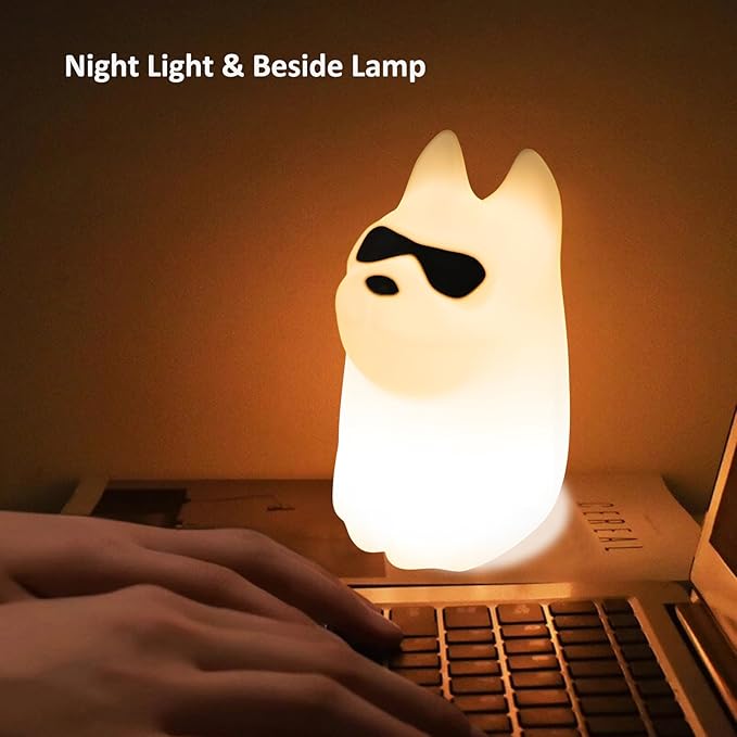 Cute Dog Night Light, 7 Colors Want Want Nightlight, LED Bedside Lamp, Touch-Sensitive for Bedroom, Living Room,Dorm Room Decor for Christmas Gift Baby Kids Girls Teens - Bloomnest