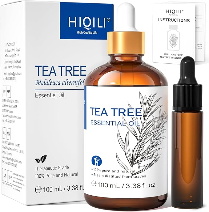 HIQILI Tea Tree Oil for Skin, Hair, Toenail, Add to Shampoo, Body Wash, Foot Soak - 3.38 Fl Oz - Bloomnest