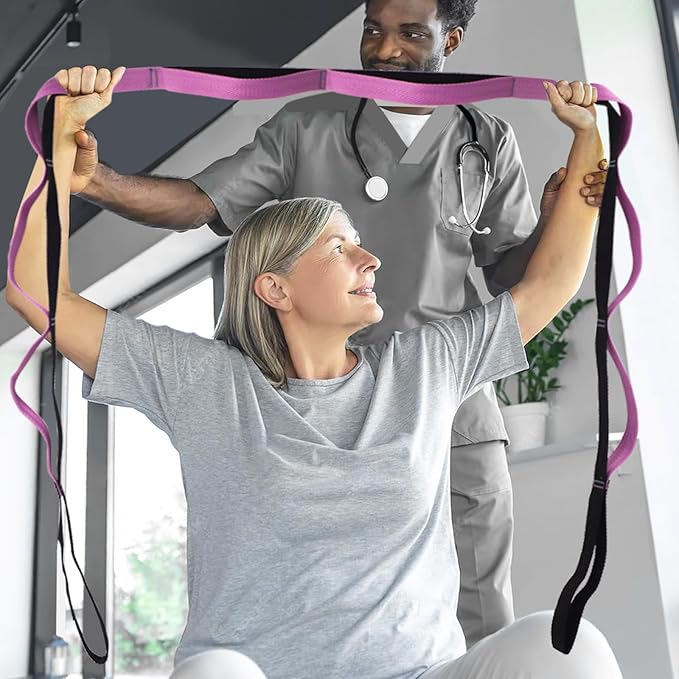 Premium Durable Stretch Straps with Loops, Stretching Strap for Physical Therapy, Multi-Loop Yoga Strap Fitness Exercise Strap for Yoga, Pilates, Dance, Flexibility&Exercise - Bloomnest