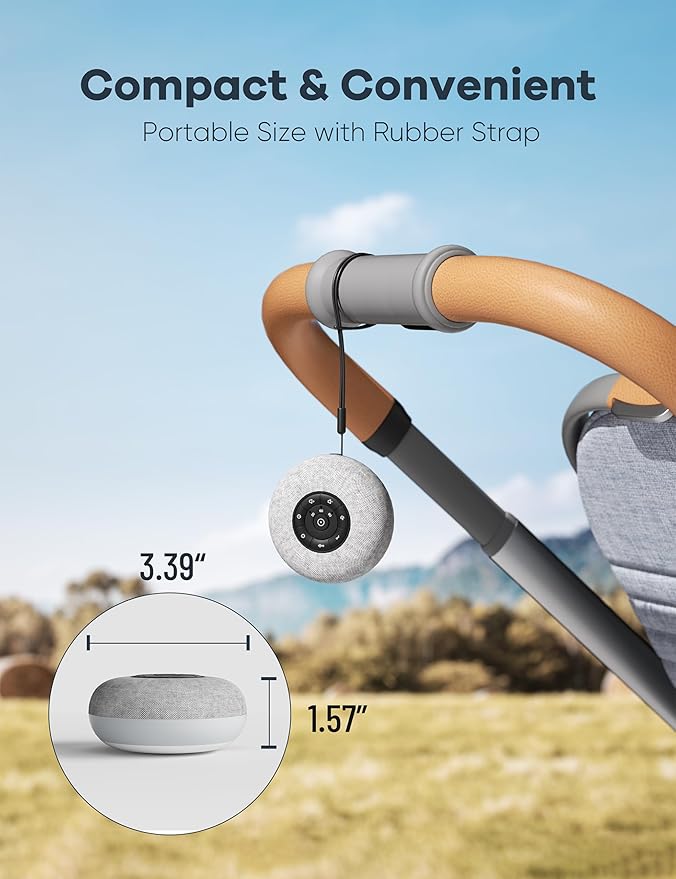 Portable Sound Machine, Long Battery with Loud Bluetooth Speaker, 39 Special Soothing Sounds, White Noise Sound Machine for Sleeping