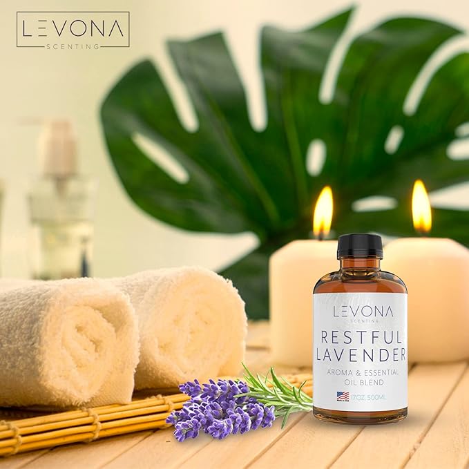 Levona Scents Pure Essential Oils for Diffusers for Home Luxury Scents - Restful Lavender Essential Oil is A Floral Blend of Eucalyptus, Bergamot, Lavender - Aroma Diffuser Oil - Bloomnest