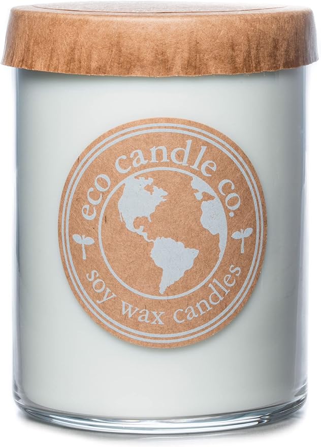 ECO CANDLE CO. Recycled Candle, Spa Day, 18 oz. - Scents of Flowers, Musk, Melon, Citrus, & Ocean Air - 100% Soy Wax, No Lead, Kraft Paper Label & Lid, Hand Poured, Phthalate Free, Midwest Soybeans - Bloomnest