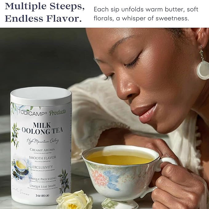 Milk Oolong Tea Loose Leaf – Premium Chinese Oolong Tea 3oz | Double Milky Aroma & Smooth Taste | Bulk Loose Leaf Tea Tin | Afternoon & Asian Tea - Bloomnest