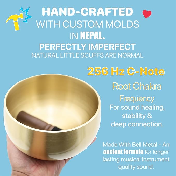 ZENPROSPERA Tibetan Singing Bowl Set – 6-Inch Sound Bowl for Meditation, Relaxation & Stress Relief | The ZenProspera Bowl - Lotus Edition - With Mallet, Gift Box, & Cushion