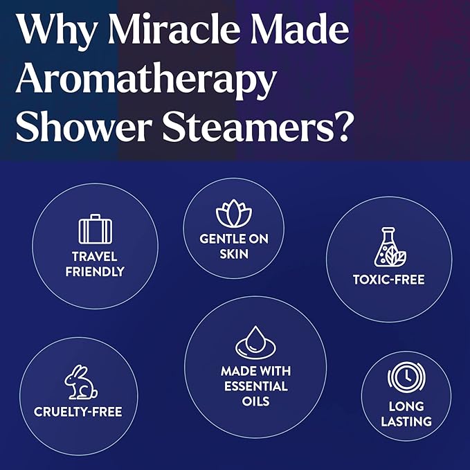 Miracle Made Citrus Mint Aromatherapy Shower Steamers – Essential Oil Shower Bombs for Relaxation, Nasal Relief & Daily Self-Care – 15 Shower Melt Tablets - Bloomnest