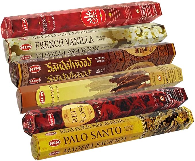 Hem Incense Sticks Variety Pack #22 and Incense Stick Holder Bundle with 6 Most Desired Fragrances - Bloomnest
