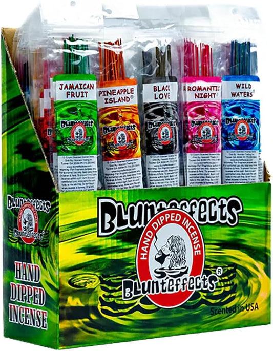 Blunteffects Hand-Dipped Incense Sticks - Premium 180-Pack Variety Set, 15 Different Scents, 11" Long, USA-Made Aromatherapy with Long Burn Time (15 Pack, 180 Total Sticks) Blunteffects