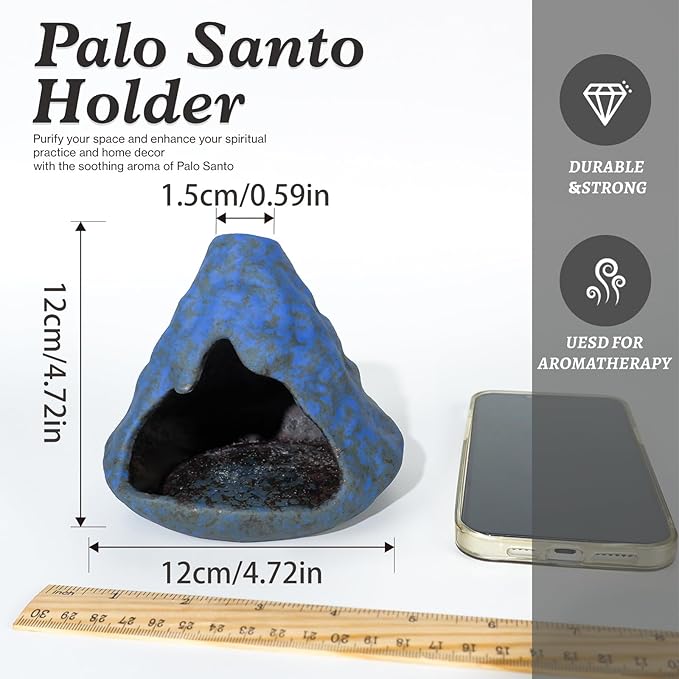 Palo Santo Incense Holder and Burner - Zongzi Modeling Smudge Bowl | Sage Cone Burner Holder & Chiminea Incense Dish Ideal for Energy Cleansing, Yoga, Meditation,Zen,Altar Decor & Aromatherapy MOUGIGI