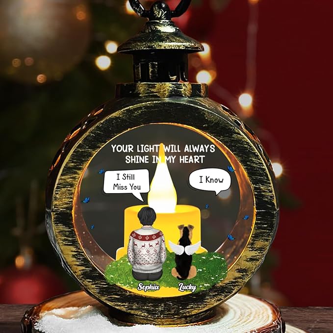 WRAPPINESS Personalized Dog Mom Christmas Lantern - Memorial Lantern Loss of Dog, Deepest Sympathy Gift for Pet Loss, Hardest Goodbye Dog Remembrance Gift - Bloomnest