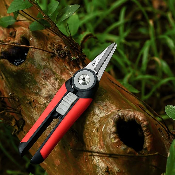 LIVINGO Precision Garden Pruning Shears - Straight Blade Floral Scissors with Non-Slip Handle for Trimming, 8.5" Gardening Clippers for Flowers, Herbs, Bonsai & Indoor Plants - Bloomnest