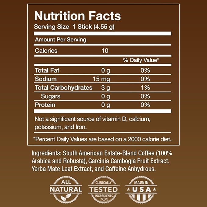Javita Burn + Control Instant Coffee w Weight Management Herbs: Garcinia Cambogia & Yerba Mate - Slim Coffee with Help of Exercise, Keto Coffee for Diet Support, 1 box - 24 (4.55g) Sticks - Bloomnest