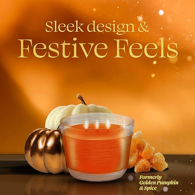 Glade 3-Wick Scented Candle Jar, Pumpkin & Ginger, Air Freshener Infused with Essential Oils, 6.8 Oz, 3 Count - Bloomnest