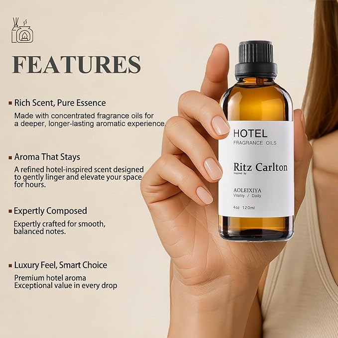 Hotel Scent Essential Oil Hotel Collection Waterless Diffuser Oil - Premium Fragrance Oil for Ultrasonic and Waterless Diffusers and Crafting - 4 Fl Oz - Bloomnest