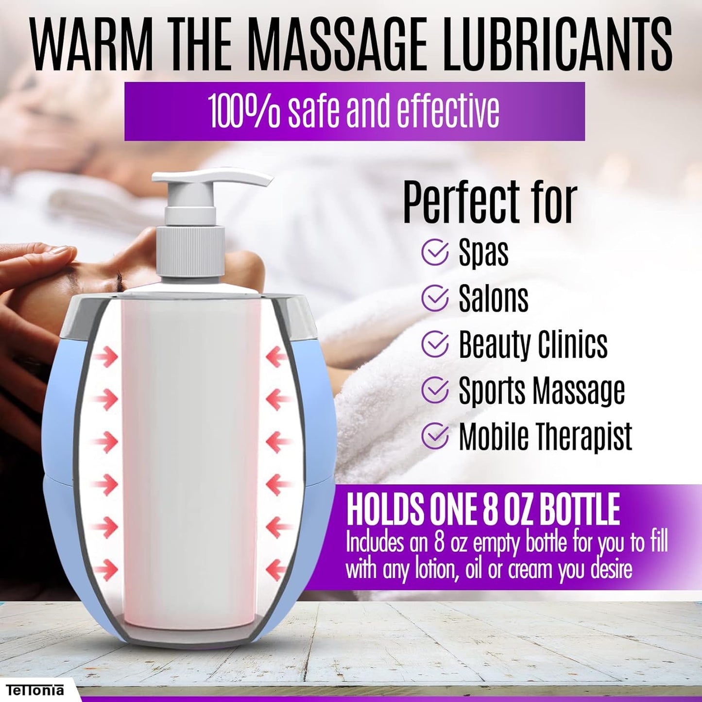 Massage Oil/Lotion Bottle Warmer - Auto-Temperature (Blue Pastel)