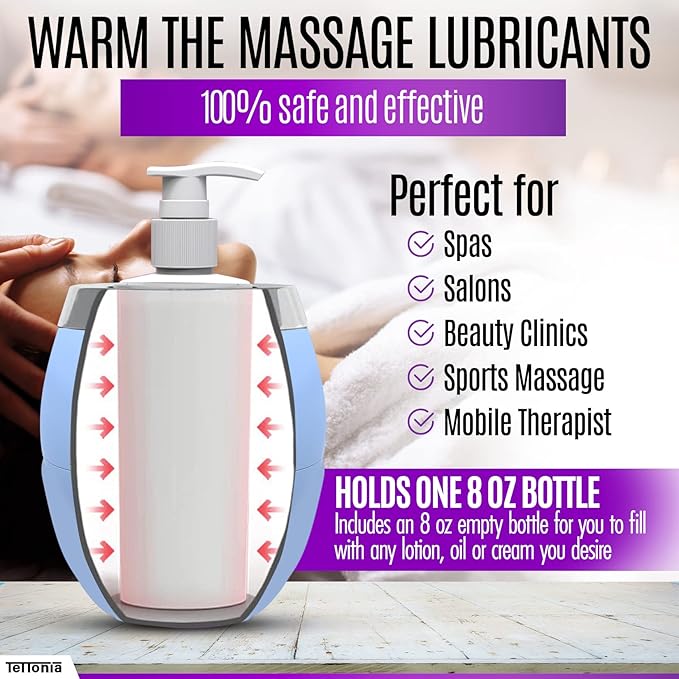 Massage Oil/Lotion Bottle Warmer - Auto-Temperature (Blue Pastel) - Bloomnest