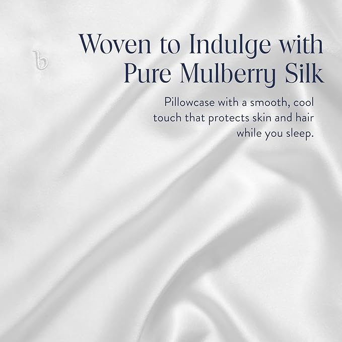 Brooklinen Mulberry Silk Pillowcase – 100% Pure Silk Pillow Case, Soft & Durable, Anti-Friction Comfort, Hight Quality Smooth Texture – Machine Washable & Breathable – King Size (Ivory) - Bloomnest