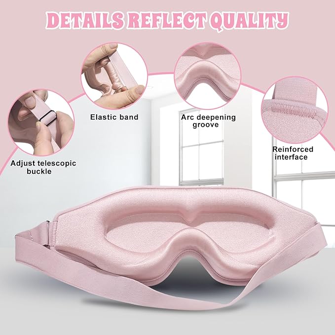 3D Advanced Eye Mask for Sleeping，Ultra Delicate Soft Skin Friendly Eye mask，100% Blackout Sleep Eye Mask for Sleep, Eyelash Extension Sleep mask - Bloomnest