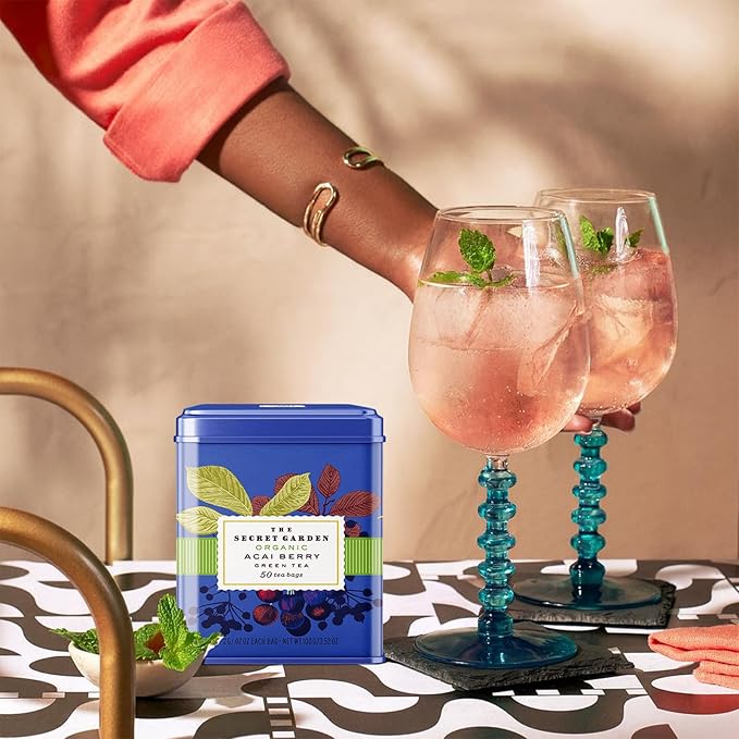 Life Plus Style Gourmet The Secret Garden Organic Acai Berry Green Tea 50 Bags Antioxidant Rich Herbal Tea Blend Supports Energy Wellness and Stress Relief Fruity Flavor Caffeine Boost - Bloomnest