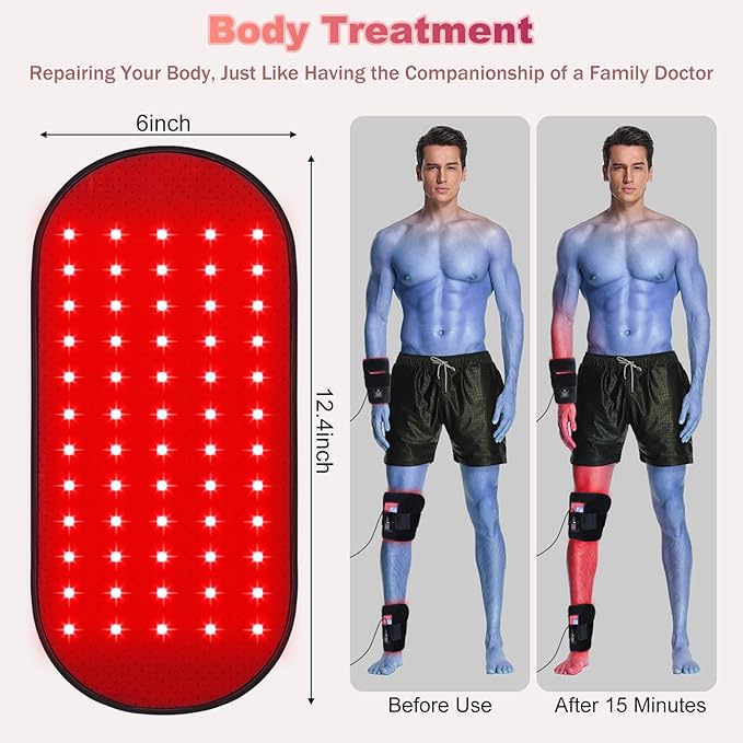 Red-Light-Therapy-for-Body,2026 Upgraded 4 Modes Near Infrared Light for Body Pain Relief,High-Efficiency Spherical Lamp Dual-Wave(660nm&850nm)LEDs,Corded-electric for Effective Therapy(12.4" x 6.1")